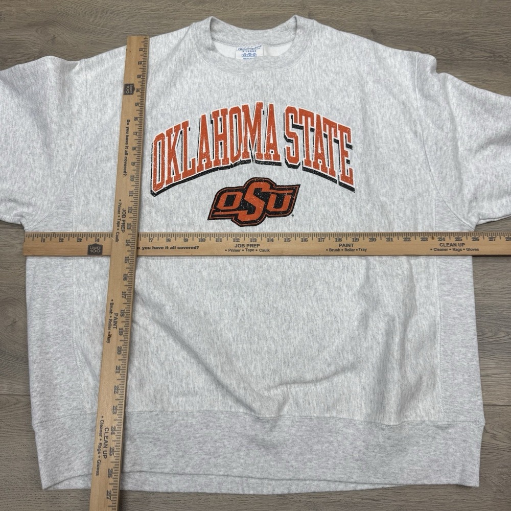 Oklahoma State University Champion Reverse Weave Crewneck Pullover Sz XL Preppy - Picture 3 of 6